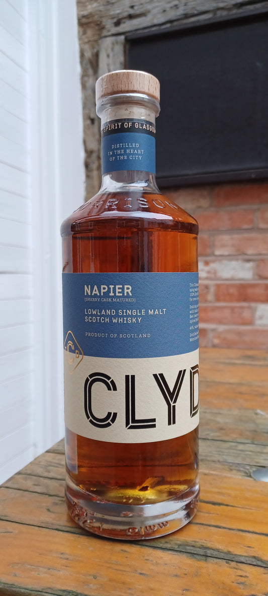 Clydeside Lowland Single Malt. Napier 46% abv
