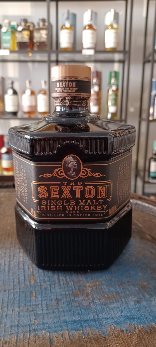 Sexton Single malt Irish Whiskey. 40% abv