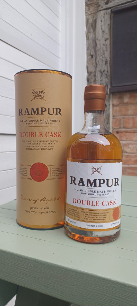 Rampur. Double Oak, Indian Single Malt Whisky 45% abv