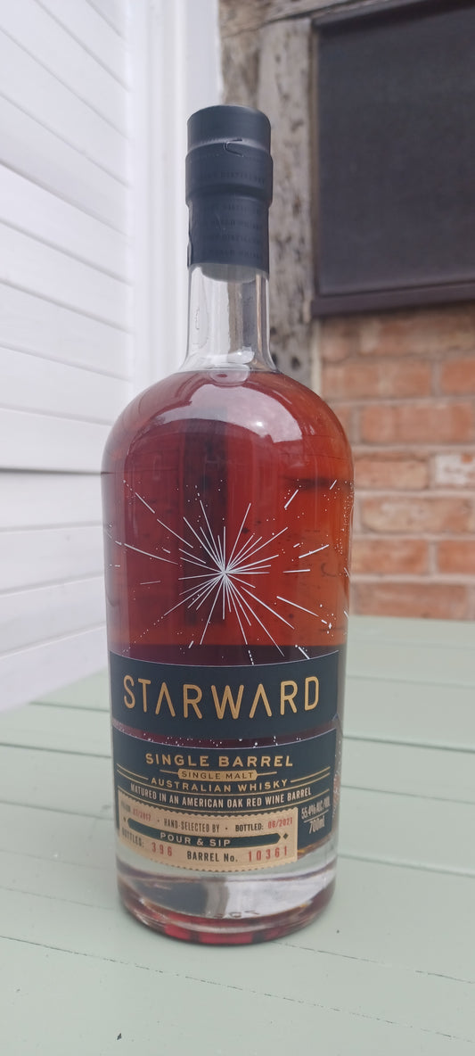 Starward. Australian Single Malt, Single Barrel whisky. 55.4% abv