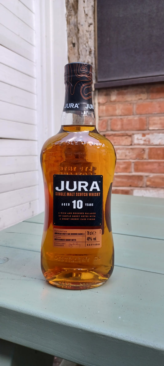 Jura 10yr Single malt whisky. 40% abv