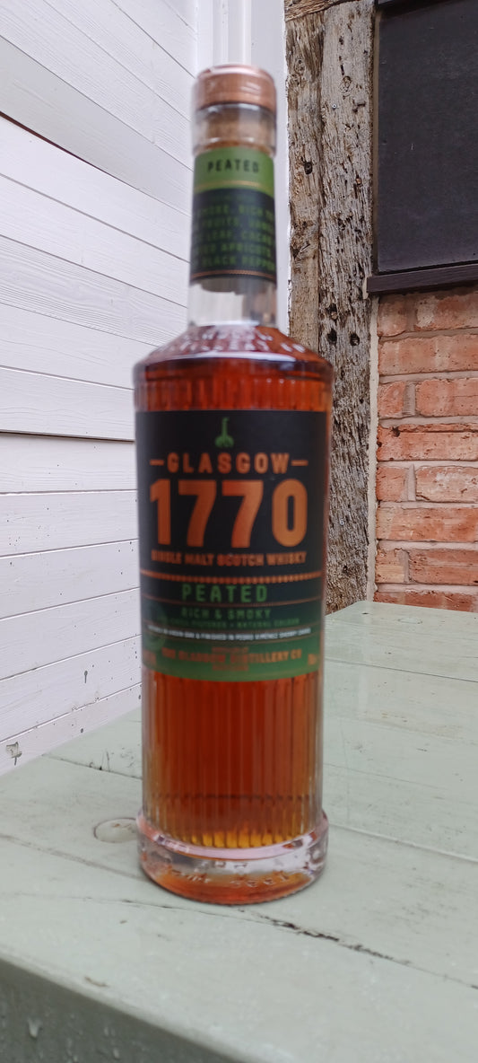 Glasgow 1770 Peated Single Malt Whisky. 46% abv