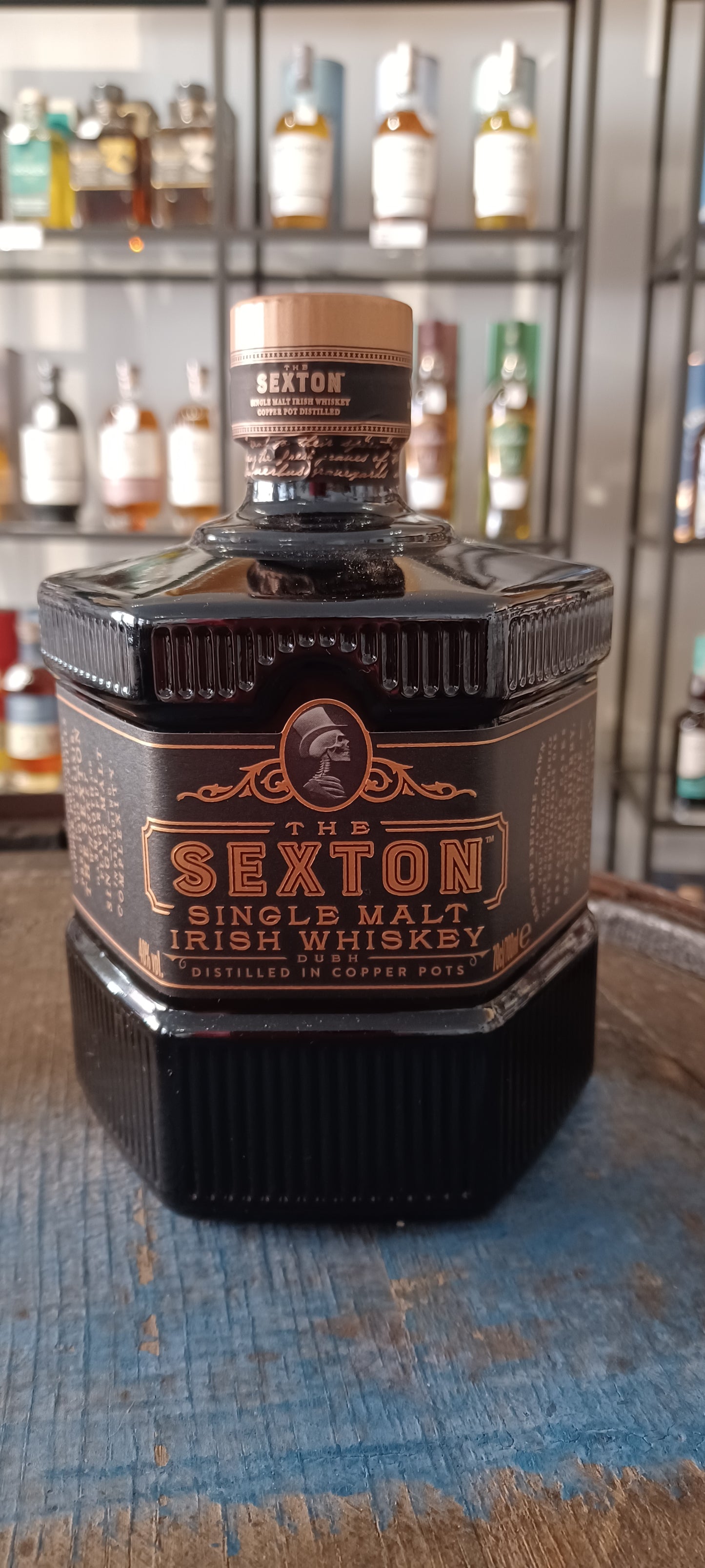 Sexton Single malt Irish Whiskey. 40% abv